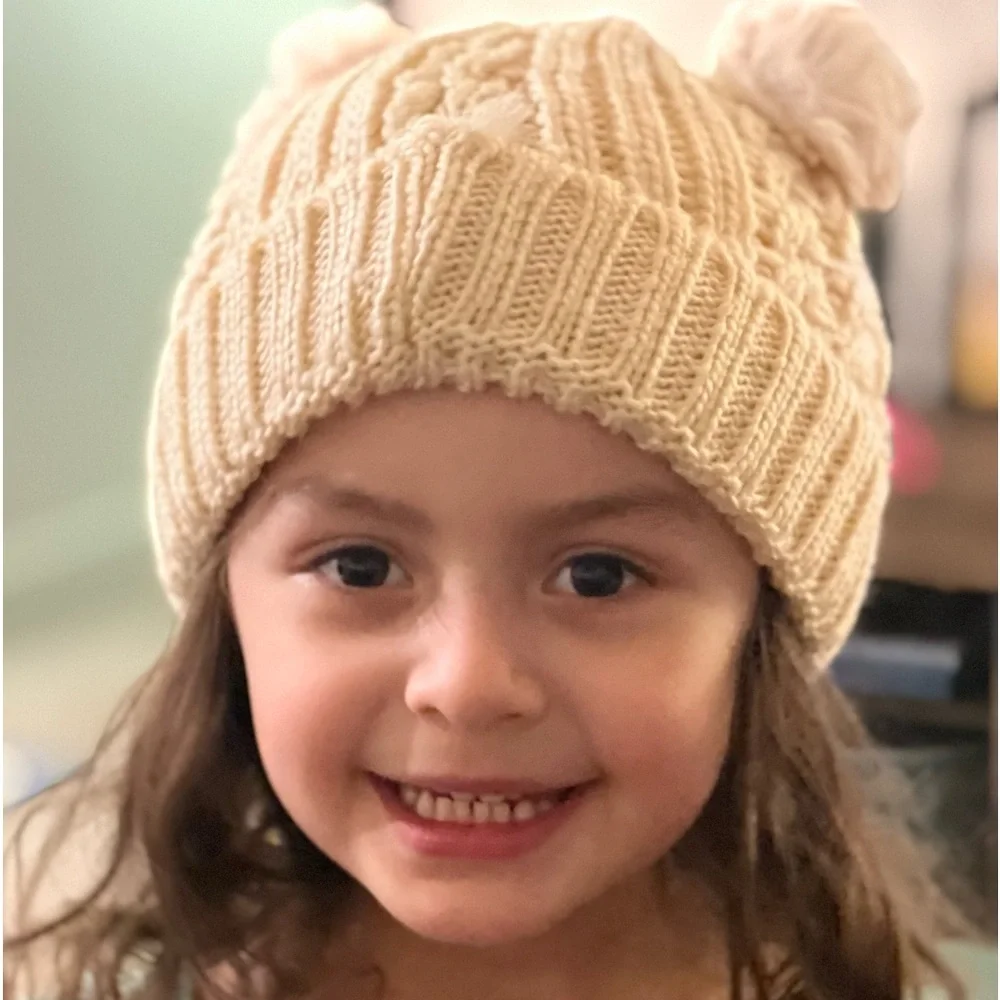 Kids‎ soft Tone Double Pom beanie